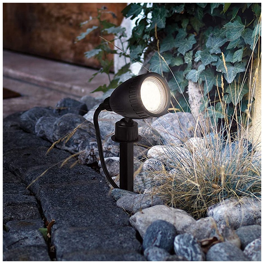 Eglo 31028 - Zestaw 3 lamp LED RGBW do użytku zewnętrznego NEMA-C, 1x GU10/5W/230V, 2700-6500K, IP44, kolor czarny + pilot zdalnego sterowania