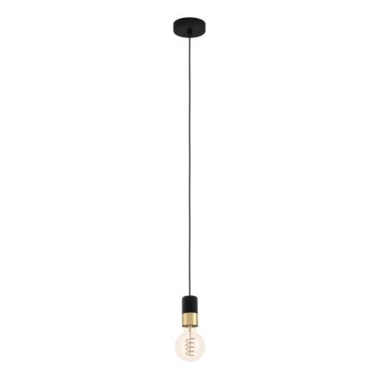 Eglo - Lampa wisząca na linkę 1xE27/40W/230V czarny/złoty