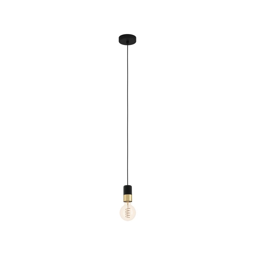 Eglo - Lampa wisząca na linkę 1xE27/40W/230V czarny/złoty
