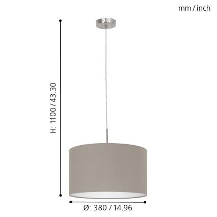 Eglo - Lampa wisząca na przewodzie 1xE27/60W/230V