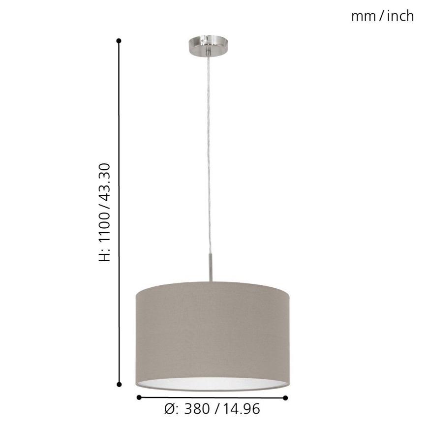 Eglo - Lampa wisząca na przewodzie 1xE27/60W/230V