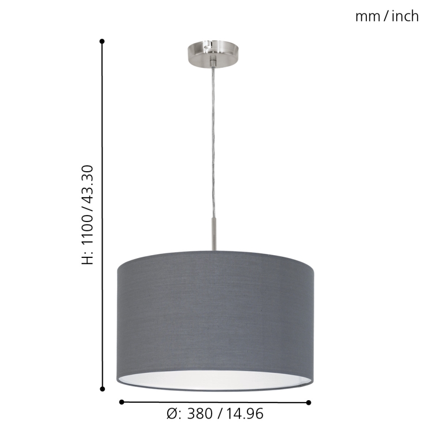 Eglo - Lampa wisząca na przewodzie 1xE27/60W/230V