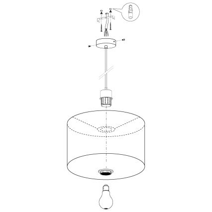 Eglo - Lampa wisząca na przewodzie 1xE27/60W/230V