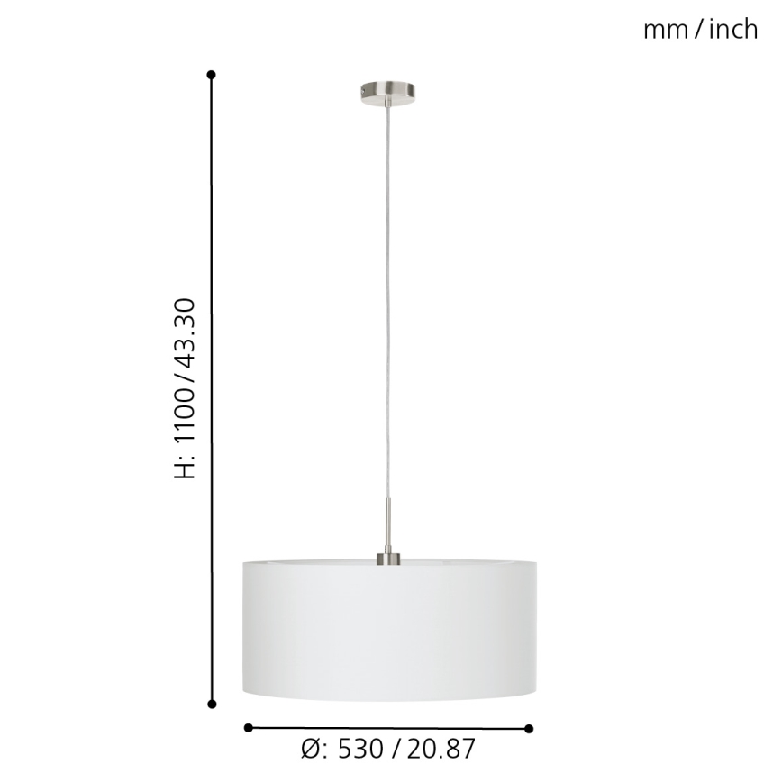 Eglo - Lampa wisząca na przewodzie 1xE27/60W/230V