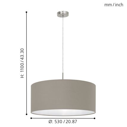 Eglo - Lampa wisząca na przewodzie 1xE27/60W/230V
