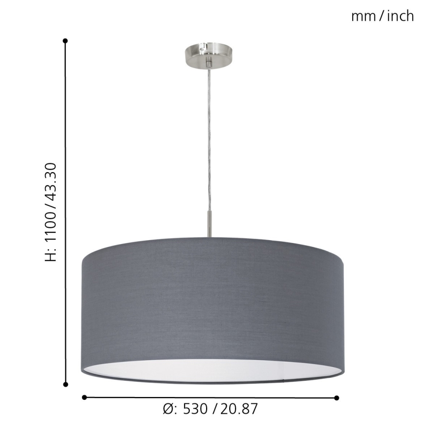 Eglo - Lampa wisząca na przewodzie 1xE27/60W/230V