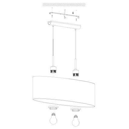Eglo - Lampa wisząca na linkach 2xE27/60W/230V taupe