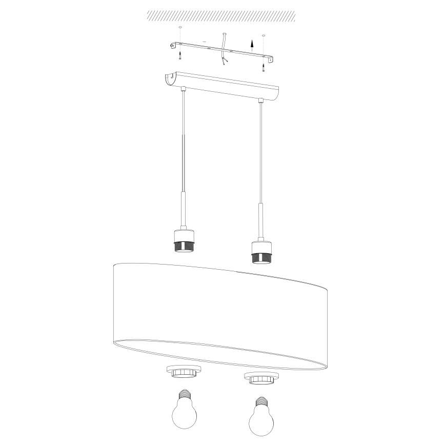 Eglo - Lampa wisząca na linkach 2xE27/60W/230V taupe