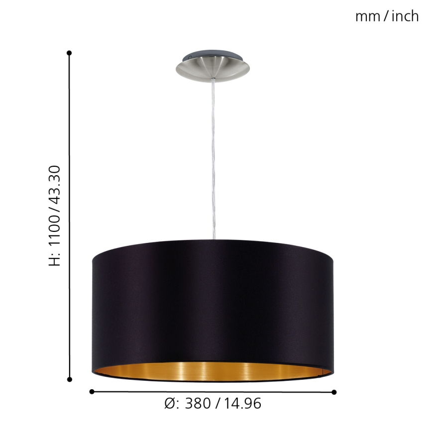 Eglo - Lampa wisząca na przewodzie 1xE27/60W/230V