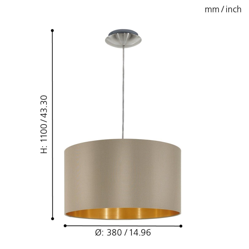 Eglo - Żyrandol na lince 1xE27/60W/230V taupe