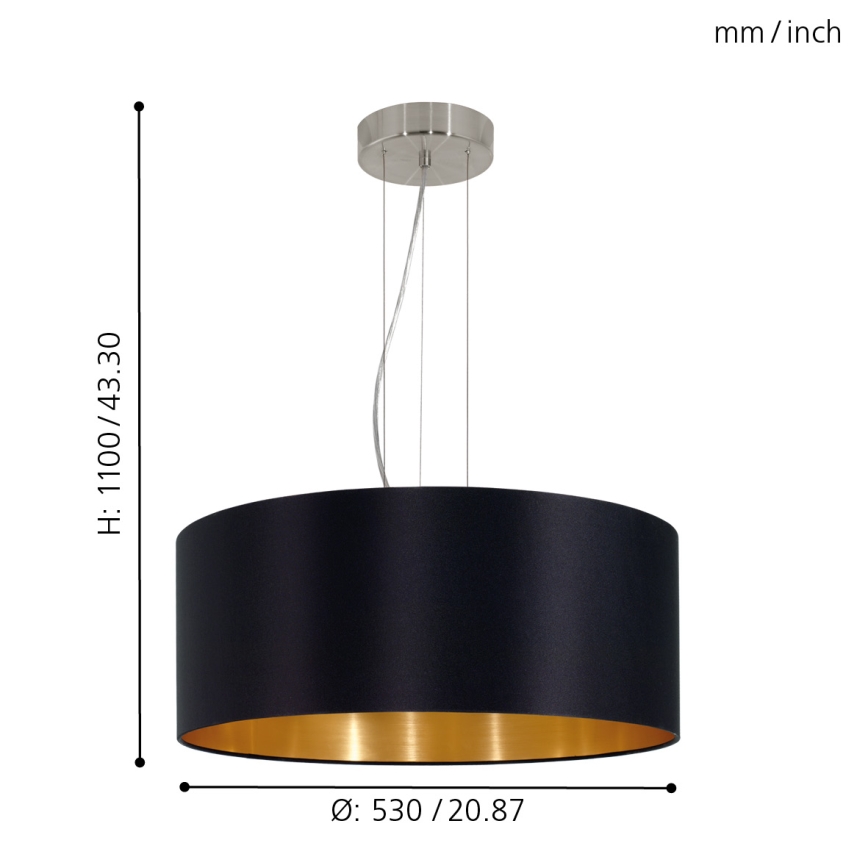 Eglo - Lampa wisząca na linkach 3xE27/60W/230V