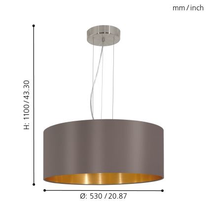 Eglo - Lampa wisząca 3xE27/60W/230V