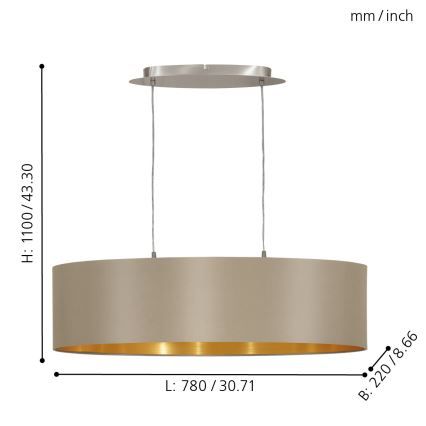 Eglo - Lampa wisząca 2xE27/60W/230V