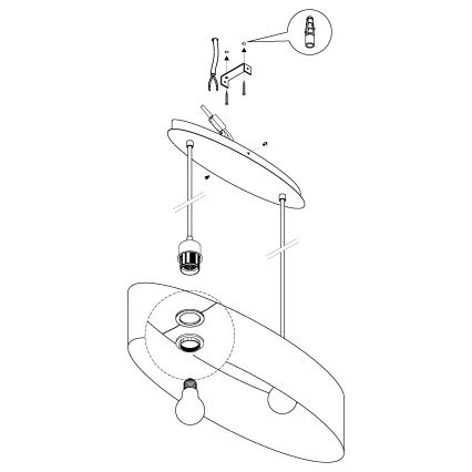 Eglo - Lampa wisząca 2xE27/60W/230V