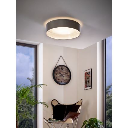 Eglo 31623 - Lampa sufitowa LED MASERLO LED/16W/230V 3000K śr. 40,5 cm szara/srebrna