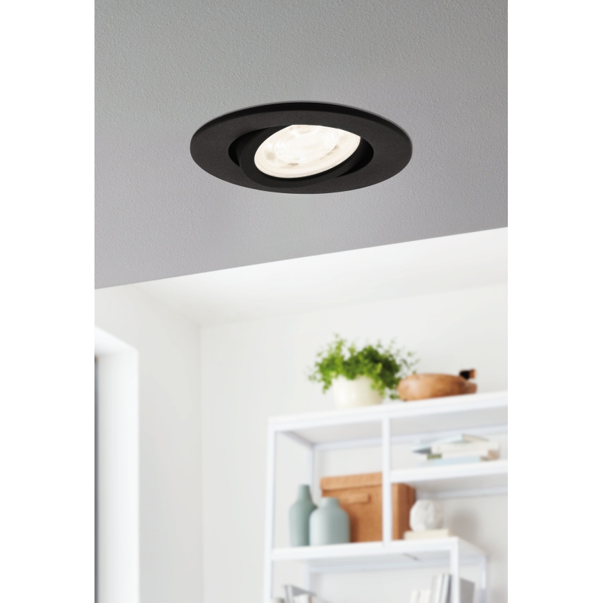 Eglo 31695 - LED RGBW Ściemnialna oprawa wpuszczana SALICETO-Z LED/4,7W/230V 2700-6500K czarny