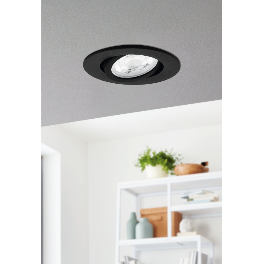 Eglo 31695 - LED RGBW Ściemnialna oprawa wpuszczana SALICETO-Z LED/4,7W/230V 2700-6500K czarny