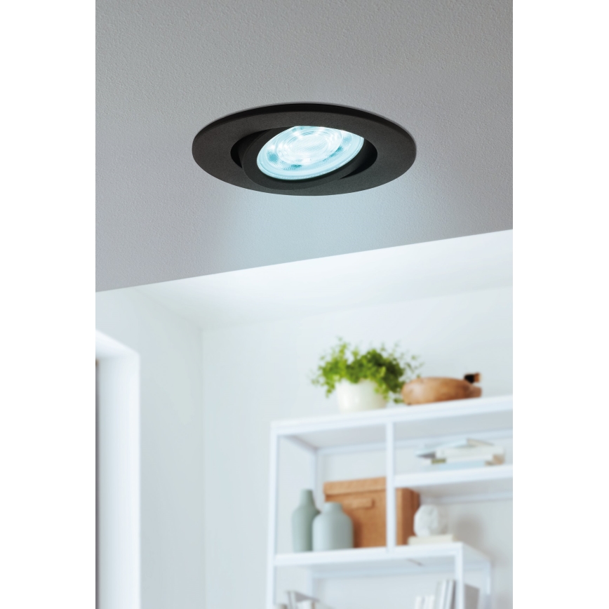 Eglo 31695 - LED RGBW Ściemnialna oprawa wpuszczana SALICETO-Z LED/4,7W/230V 2700-6500K czarny