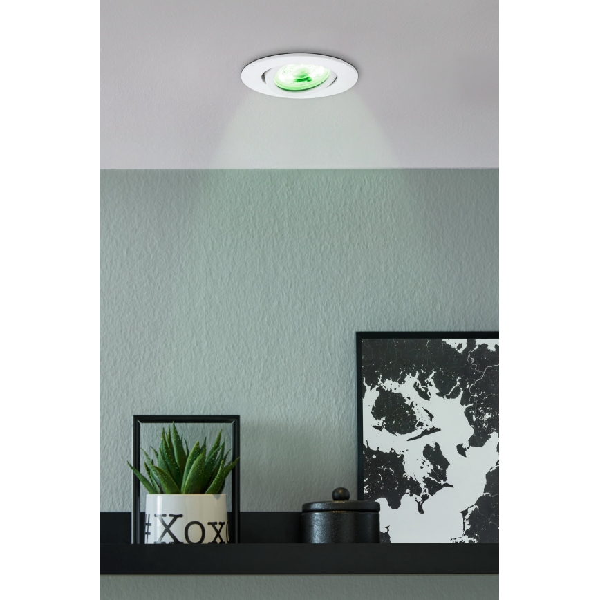 Eglo 31696 - LED RGBW Ściemnialna oprawa wpuszczana SALICETO-Z LED/4,7W/230V 2700-6500K biały