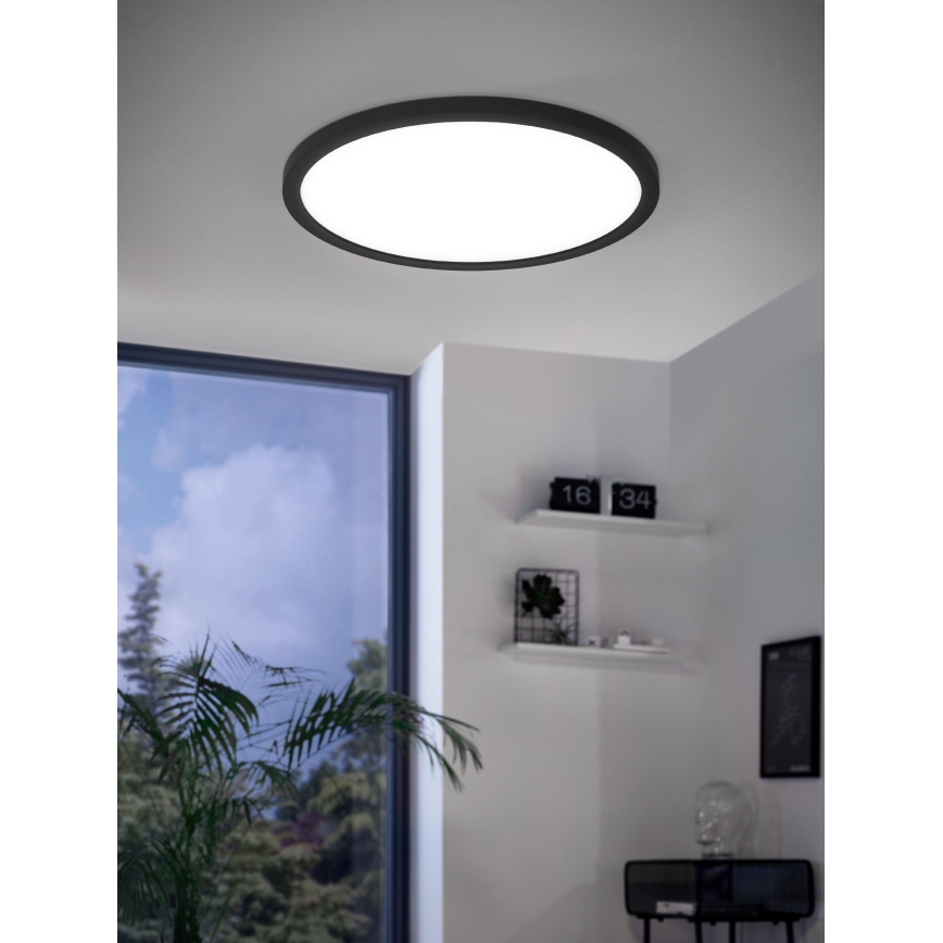 Eglo 31703 - LED RGBW ściemnialna lampa sufitowa ROVITO-Z LED/14,6W/230V 2700-6500K śr. 29,5 cm czarna