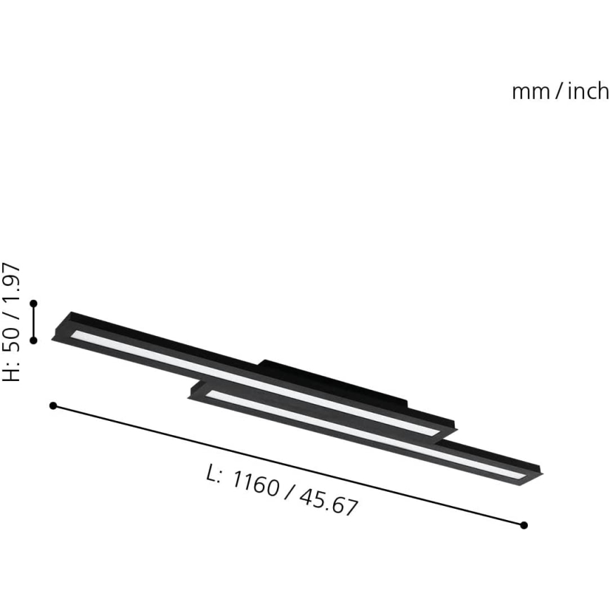 Eglo 31715 - Ściemnialna lampa sufitowa RGBW SALITERAS-Z LED/20,4W/230V 2700-6500K czarny