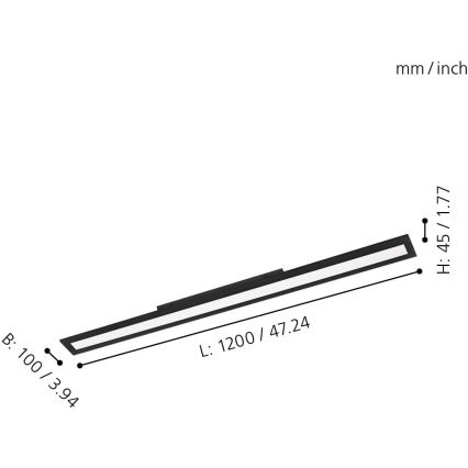 Eglo 31739 - LED Plafon ściemnialny SALOBRENA-Z LED/33,5W/230V 2700-6500K czarny