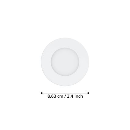 Eglo 31741 - ZESTAW 3x ściemnialne wpuszczane oprawy sufitowe LED do łazienki FUEVA-Z LED/2,8W/230V 2700-6500K IP44 białe śr. 8,5 cm