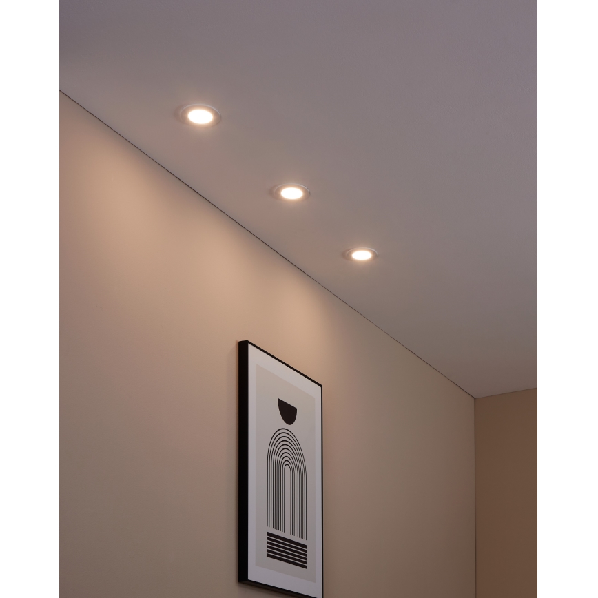 Eglo 31741 - ZESTAW 3x LED Ściemnialne wpuszczane oświetlenie łazienkowe FUEVA-Z 1xLED/2,8W/230V 2700-6500K IP44 biały