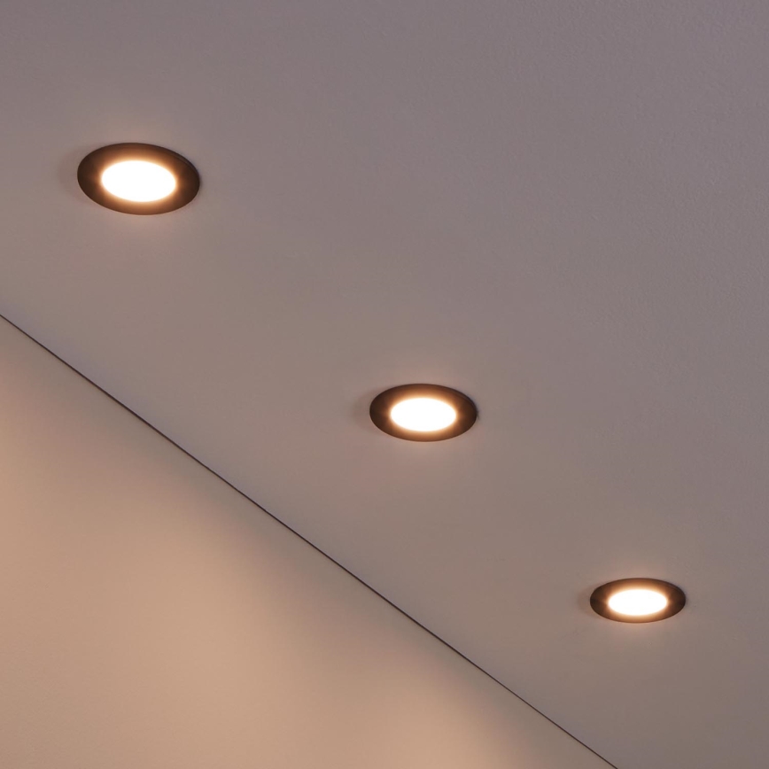 Eglo 31743 - ZESTAW 3x ściemnialnych wpuszczanych opraw LED do łazienki FUEVA-Z 1xLED/2,8W/230V 2700-6500K IP44 czarne śr. 8,5 cm
