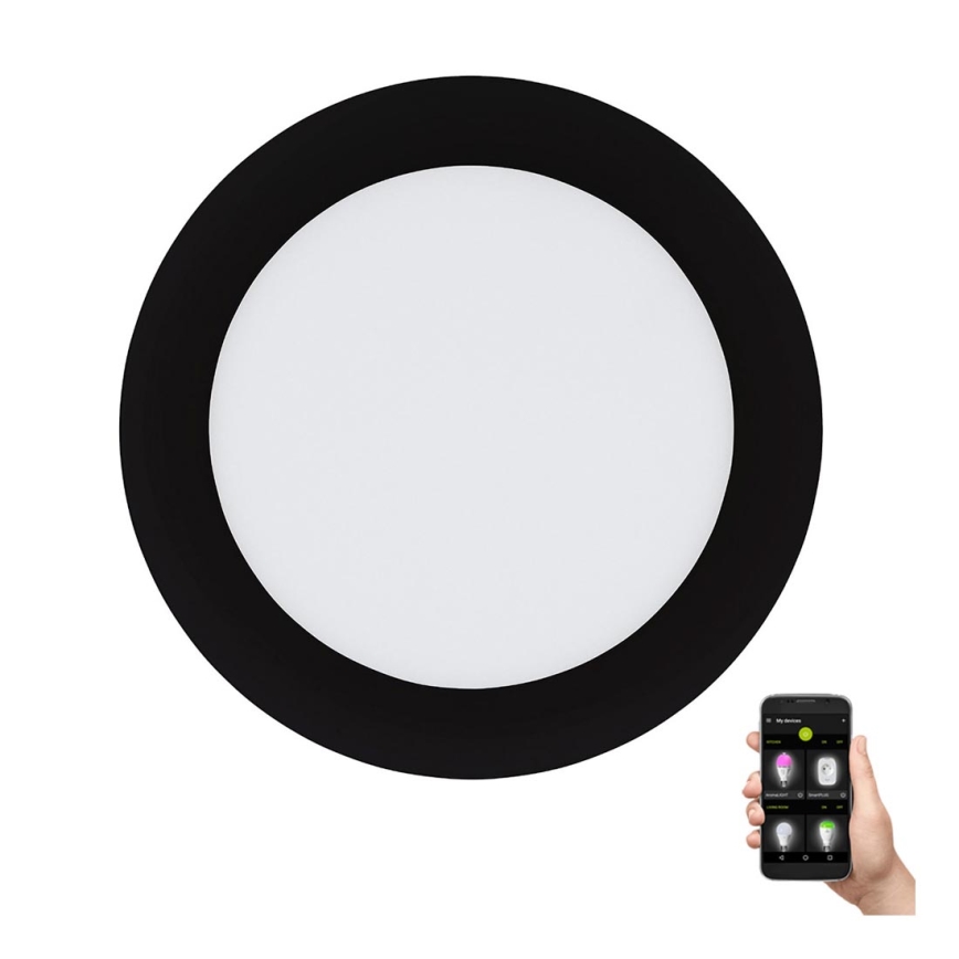 Eglo 31744 - LED Ściemnialne wpuszczane oświetlenie łazienkowe FUEVA-Z LED/10,5W/230V 2700-6500K IP44 czarny