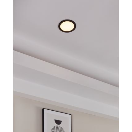 Eglo 31744 - LED ściemnialna oprawa sufitowa wpuszczana do łazienki FUEVA-Z LED/10,5W/230V 2700-6500K IP44 czarna, śr. 16,5 cm