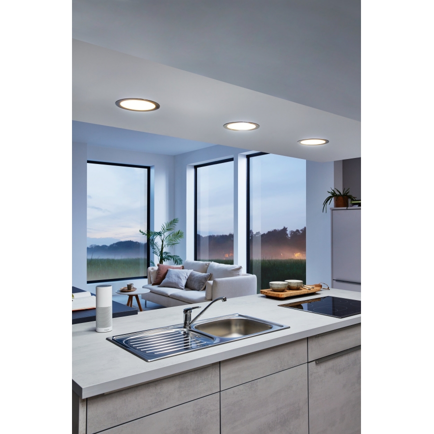 Eglo 31744 - LED ściemnialna oprawa sufitowa wpuszczana do łazienki FUEVA-Z LED/10,5W/230V 2700-6500K IP44 czarna, śr. 16,5 cm