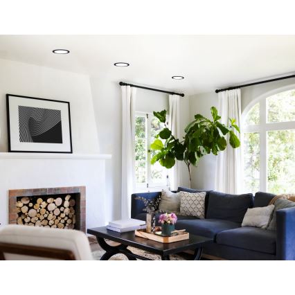 Eglo 31744 - LED ściemnialna oprawa sufitowa wpuszczana do łazienki FUEVA-Z LED/10,5W/230V 2700-6500K IP44 czarna, śr. 16,5 cm