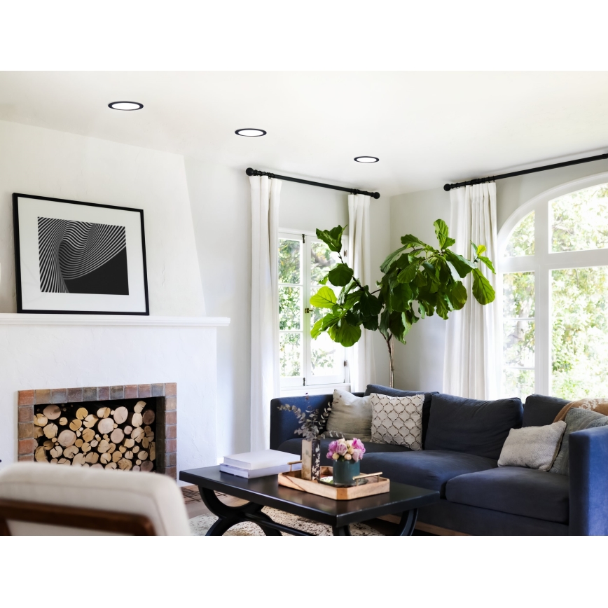 Eglo 31744 - LED ściemnialna oprawa sufitowa wpuszczana do łazienki FUEVA-Z LED/10,5W/230V 2700-6500K IP44 czarna, śr. 16,5 cm