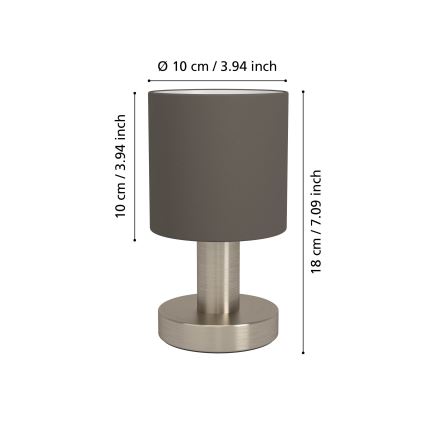 Eglo - Lampa stołowa 1xE14/40W/230V brązowa/matowy chrom