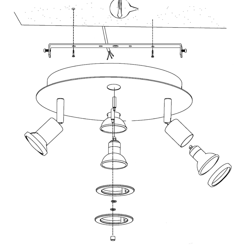Eglo 32001 - Oprawa sufitowa LED PAWEDO 1 4xGU10-LED/3W/230V