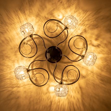Eglo 32103 - Lampa sufitowa natynkowa VELAGO 5xG9/33W/230V chrom błyszczący