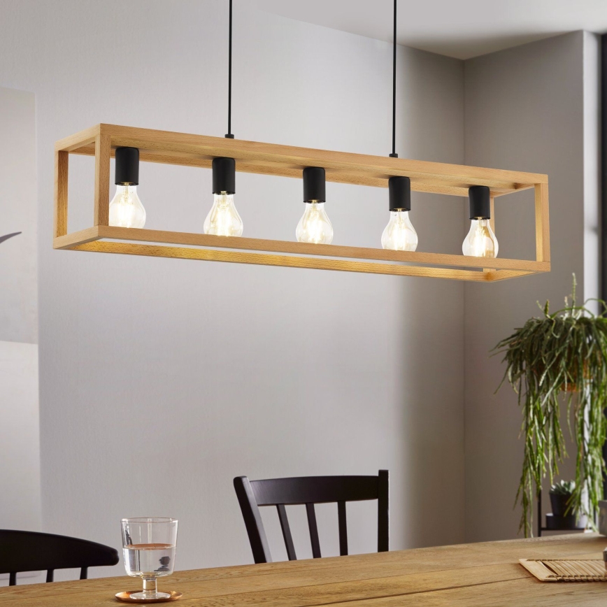 Eglo 32143 - Żyrandol na przewodzie BLACKCROWN 5xE27/40W/230V brązowy