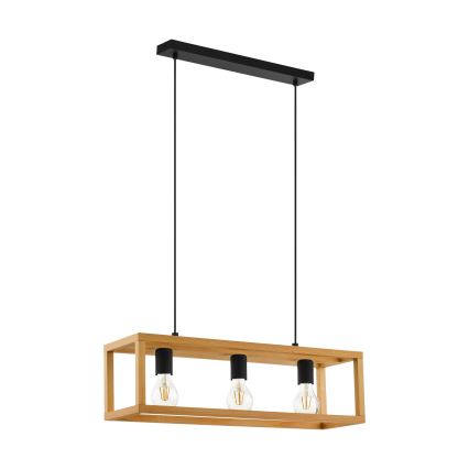 Eglo 32144 - Żyrandol na lince BLACKCROWN 3xE27/40W/230V brązowy