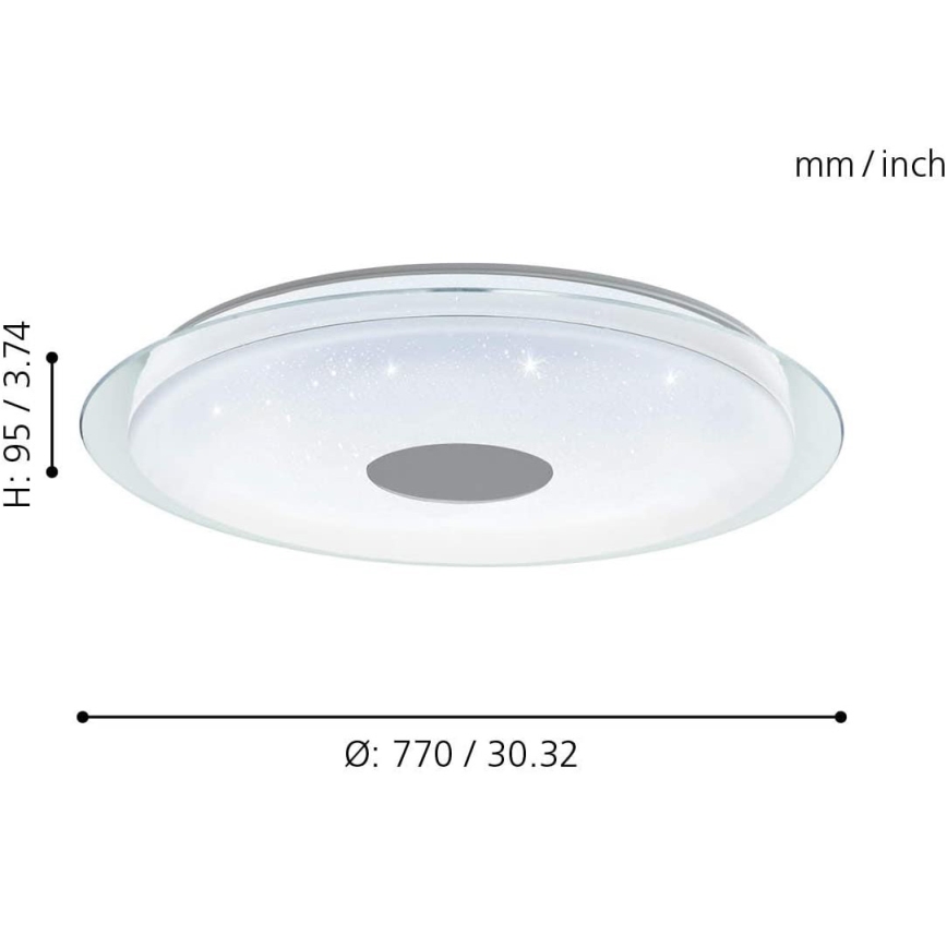 Eglo 32344 - LED RGBW ściemnialna oprawa sufitowa LANCIANO-C LED/53W/230V 2700-6500K + zdalne sterowanie