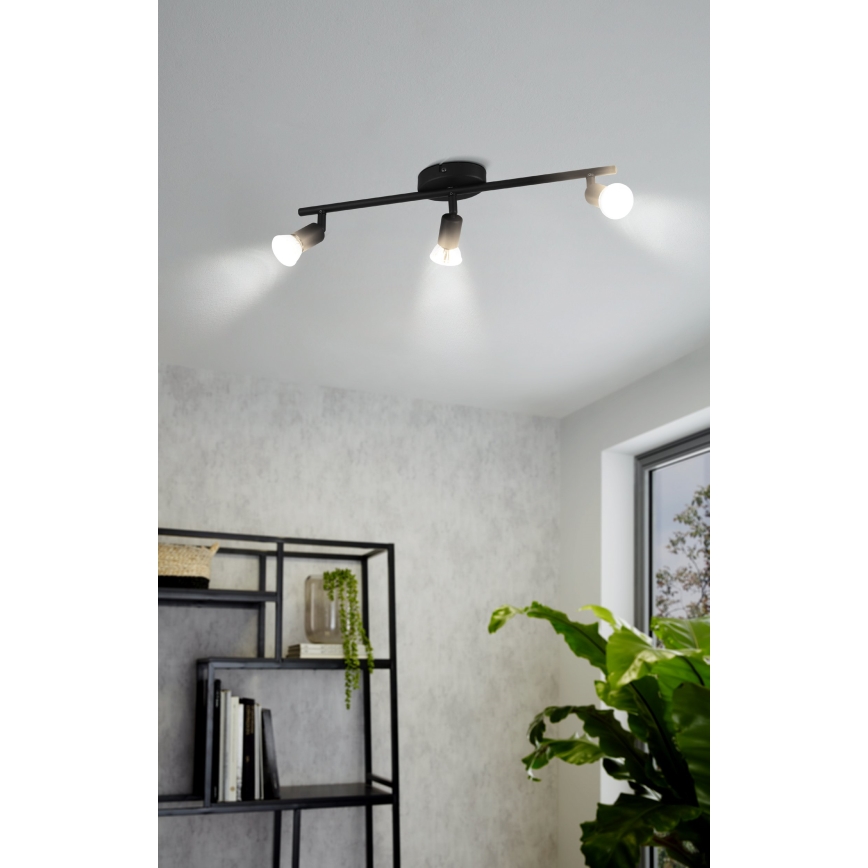 Eglo - LED Oświetlenie punktowe 3xGU10/2,8W/230V 3000K czarny