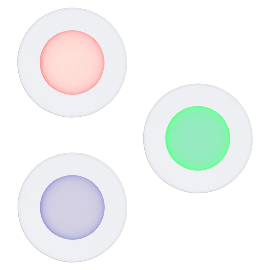 Eglo - Zestaw 3x ściemnialnych opraw wpuszczanych LED RGB FUEVA-C LED/3W/230V śr. 8,5 cm