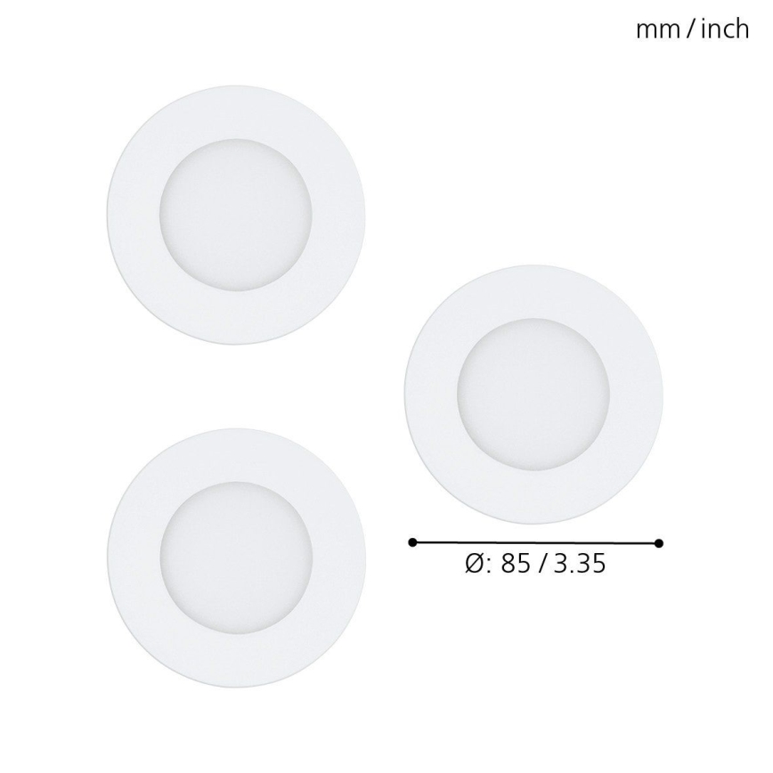 Eglo - Zestaw 3x ściemnialnych opraw wpuszczanych LED RGB FUEVA-C LED/3W/230V śr. 8,5 cm