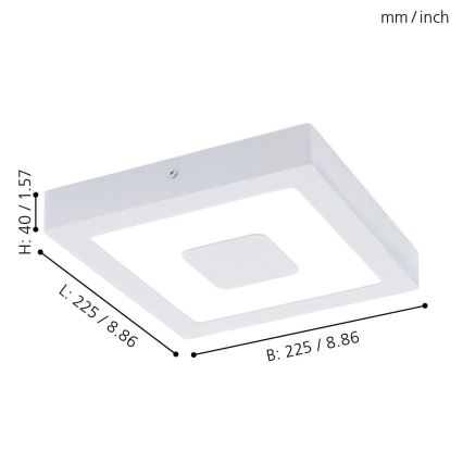 Eglo 33135 - LED Plafon łazienkowy IPHIAS LED/16,5W/230V 4000K IP44