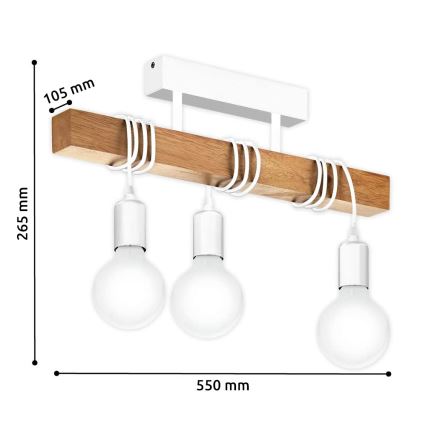 Eglo - Żyrandol natynkowy TOWNSHEND 3xE27/60W/230V