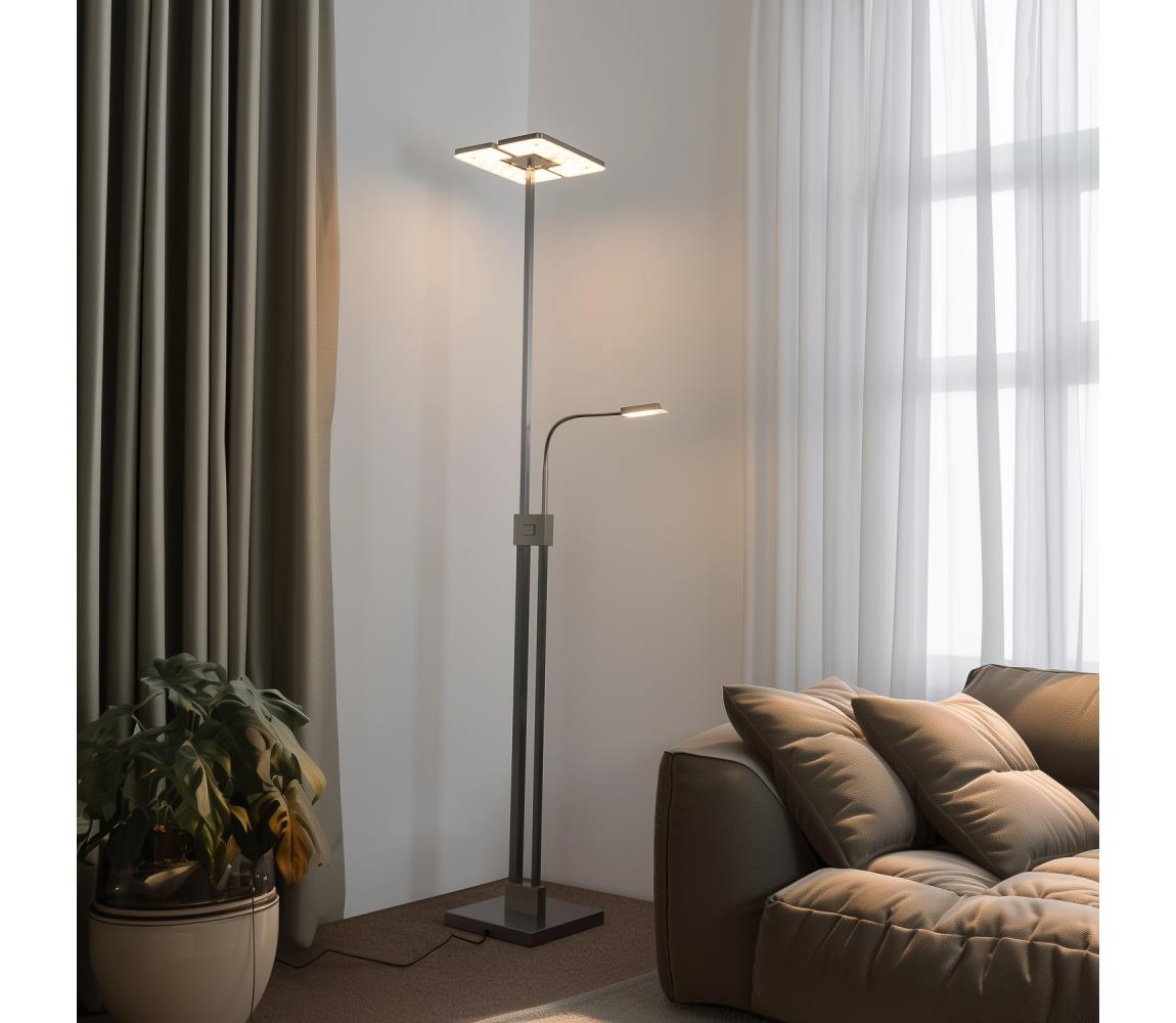 Eglo 33182 -LED Lampa podłogowa ściemnialna SOLANO 1xLED/26W/230V+1xLED/3,2W chrom