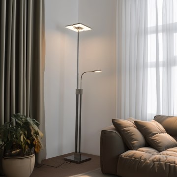 Eglo 33182 - LED Ściemnialna lampa podłogowa SOLANO 1xLED/26W/230V +1xLED/3,2W 3000K matowy chrom