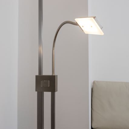 Eglo 33182 - LED Ściemnialna lampa podłogowa SOLANO 1xLED/26W/230V +1xLED/3,2W 3000K matowy chrom