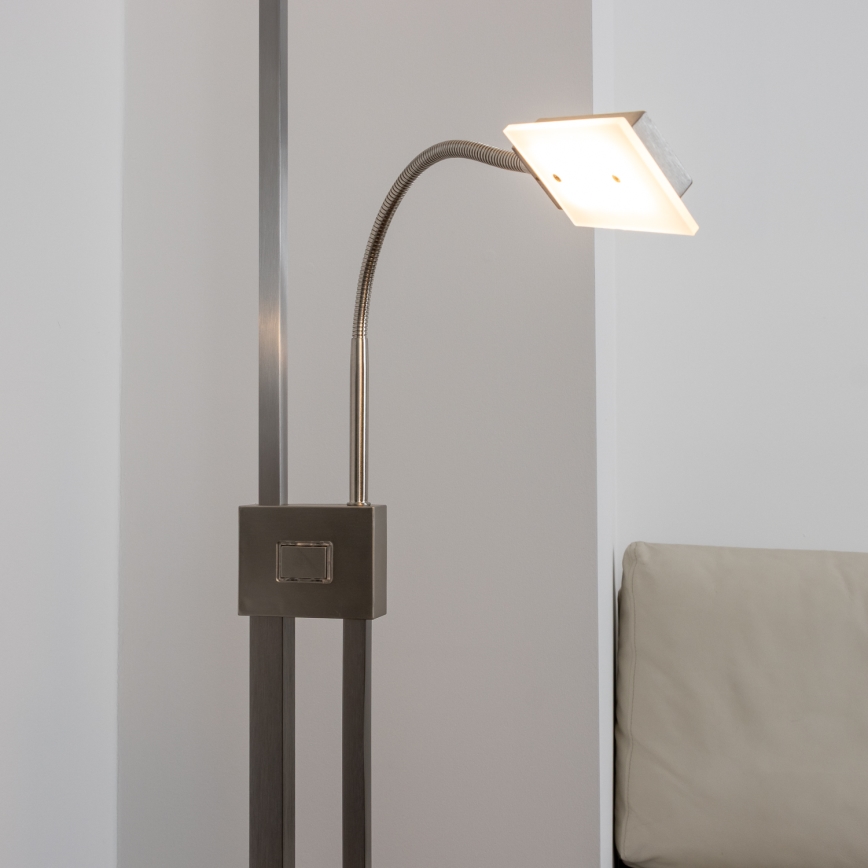 Eglo 33182 - LED Ściemnialna lampa podłogowa SOLANO 1xLED/26W/230V +1xLED/3,2W 3000K matowy chrom