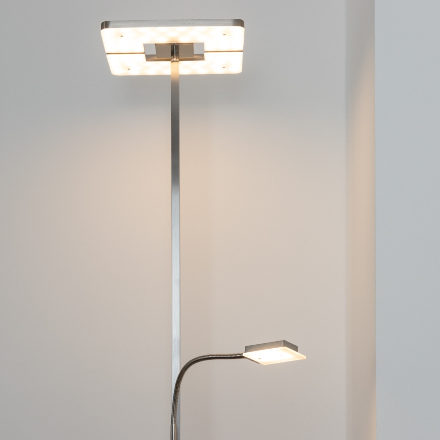 Eglo 33182 - LED Ściemnialna lampa podłogowa SOLANO 1xLED/26W/230V +1xLED/3,2W 3000K matowy chrom